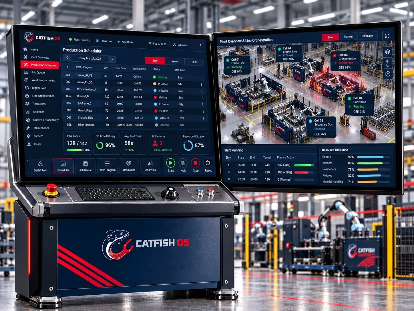 Catfish OS interface: Mission Control