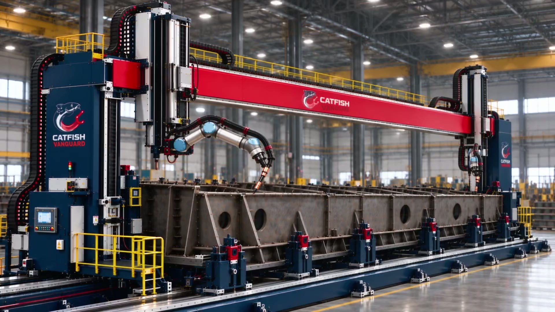 Catfish robotic fabrication for shipbuilding
