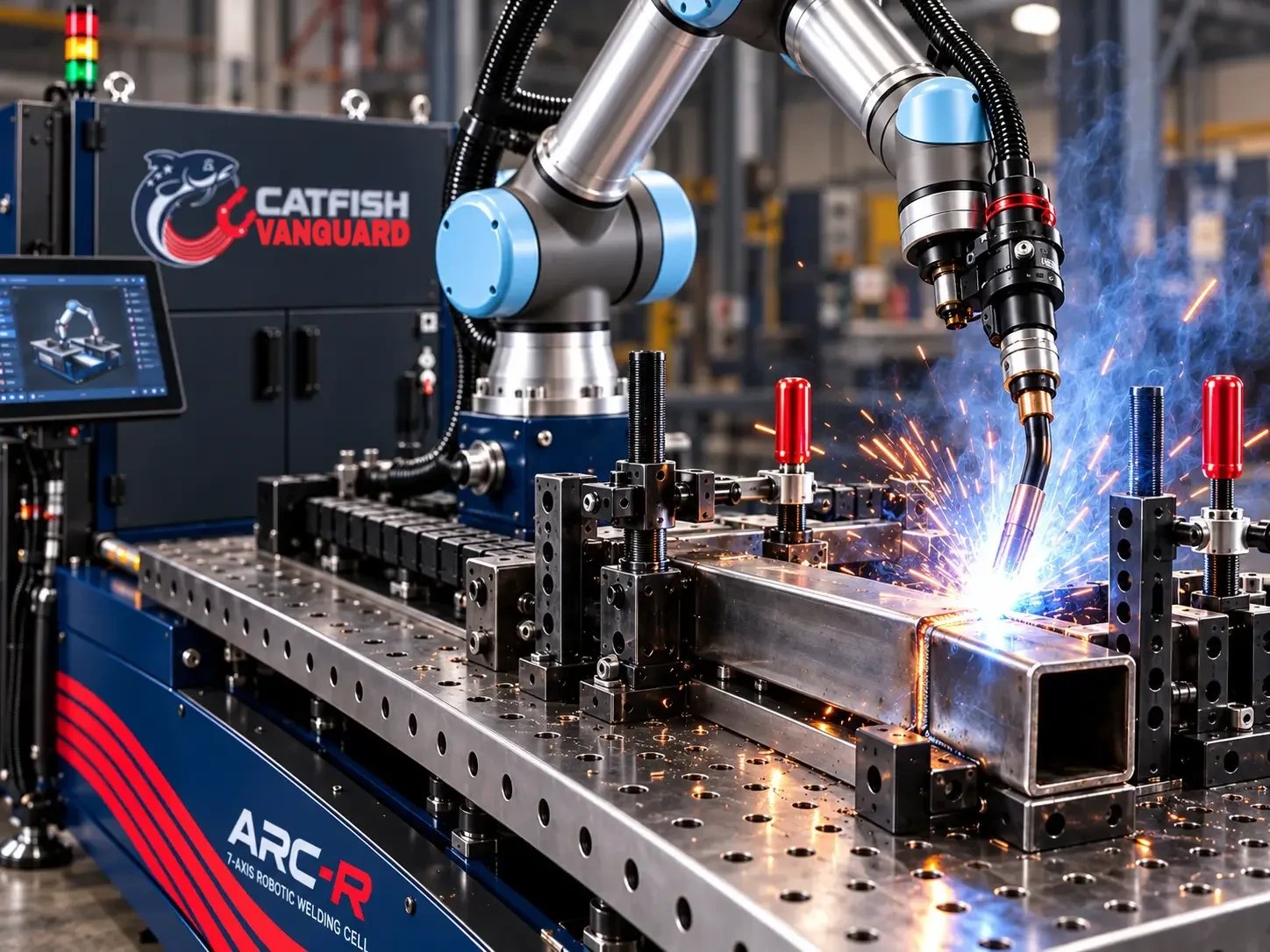 ARC-R welding torch at a steel joint