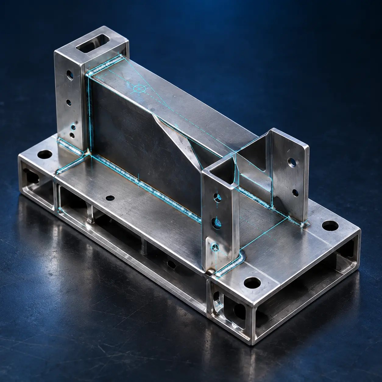 CAD geometry of a welded steel structure prepared for Catfish Studio